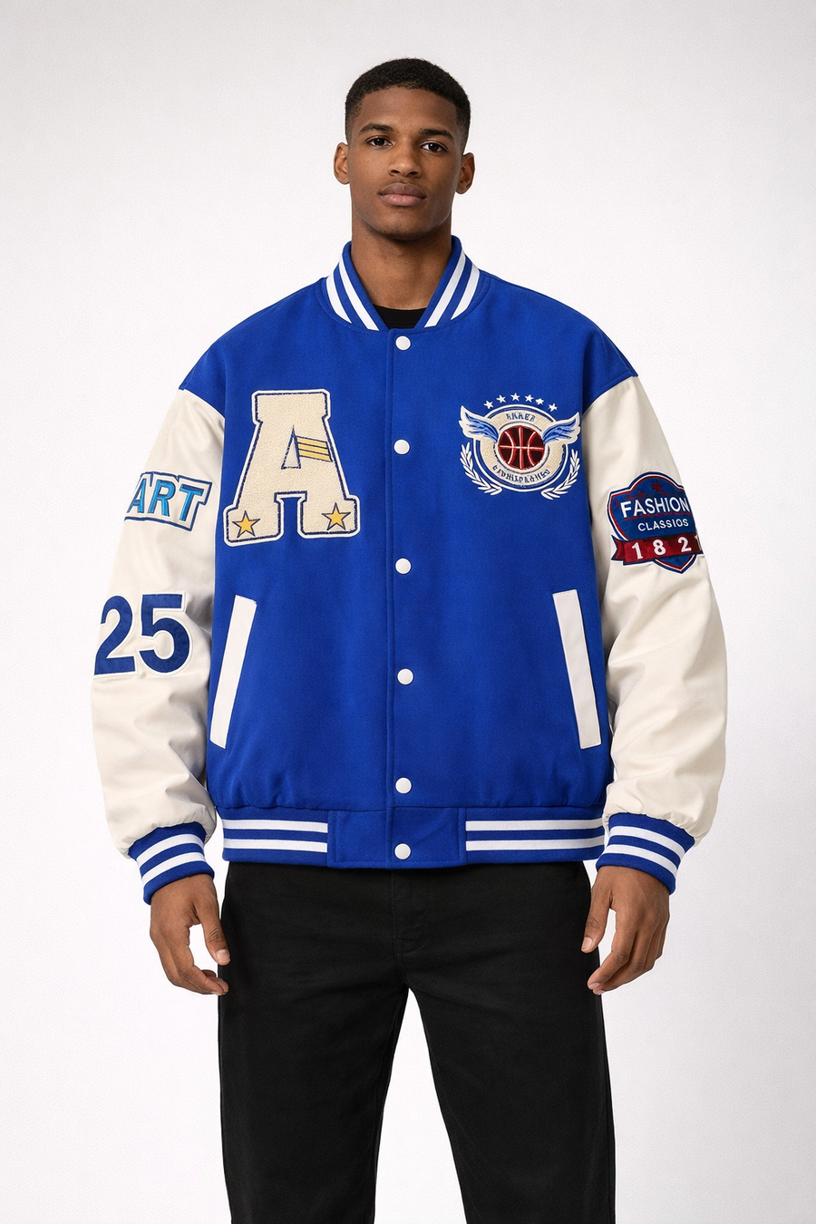 Ravion Varsity Jacket in Blue