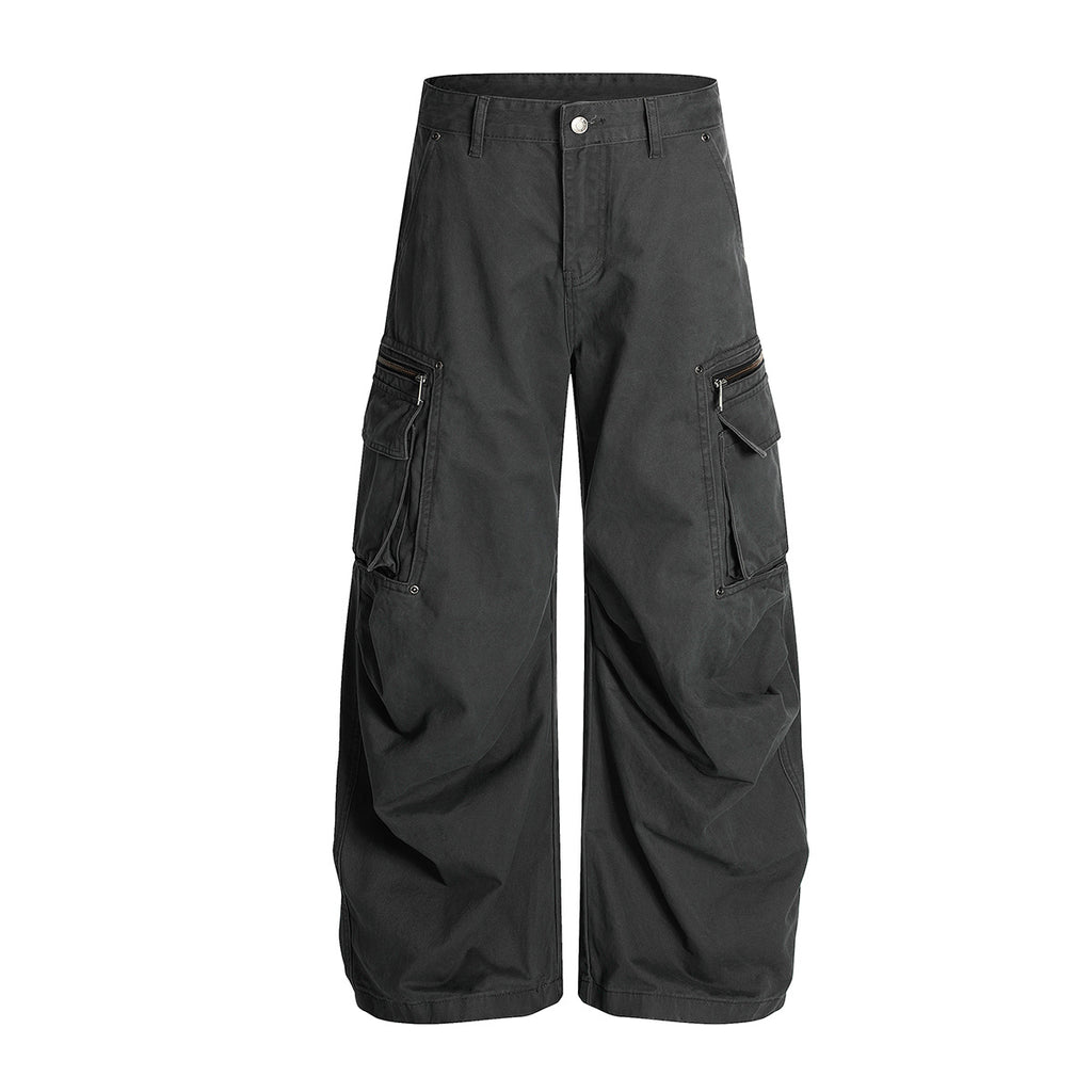 The Dorian Black Wide-Leg Cargo Pant