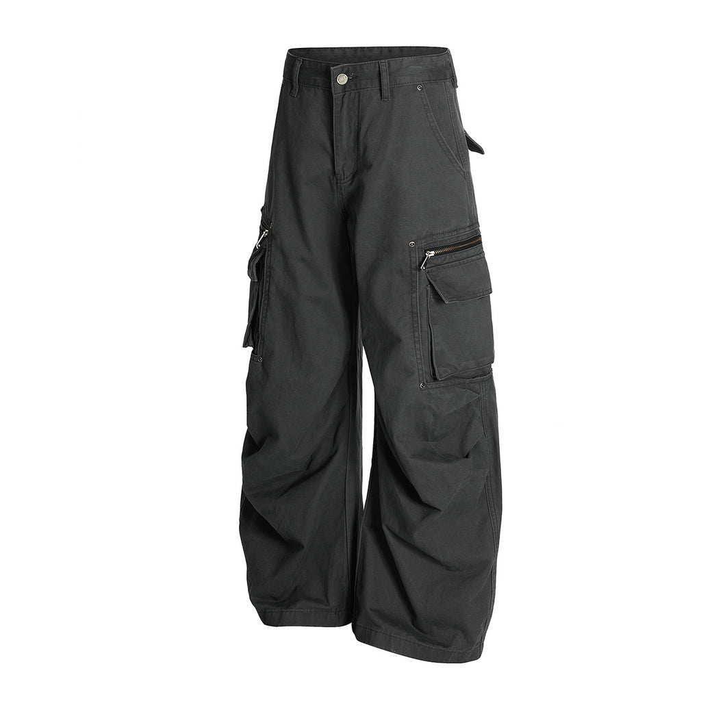 The Dorian Black Wide-Leg Cargo Pant