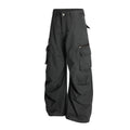 The Dorian Black Wide-Leg Cargo Pant