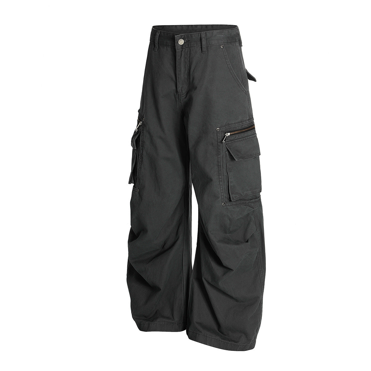 The Dorian Black Wide-Leg Cargo Pant