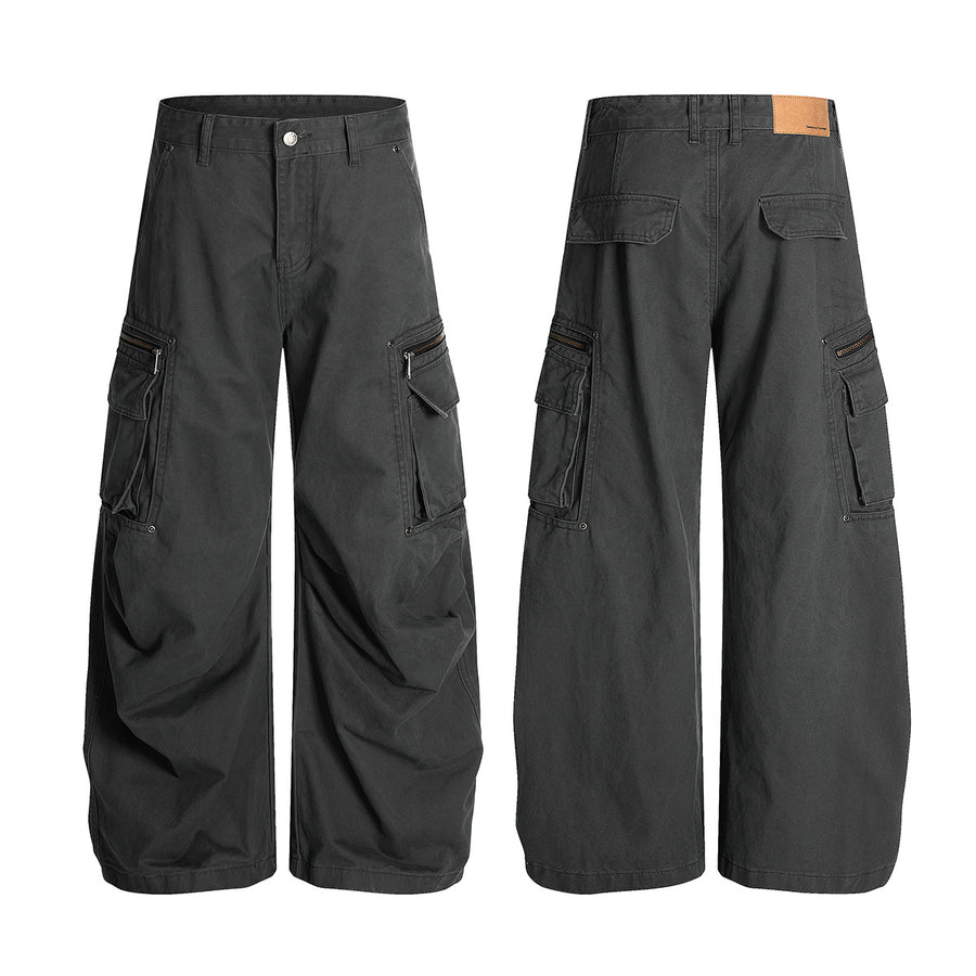 The Dorian Black Wide-Leg Cargo Pant
