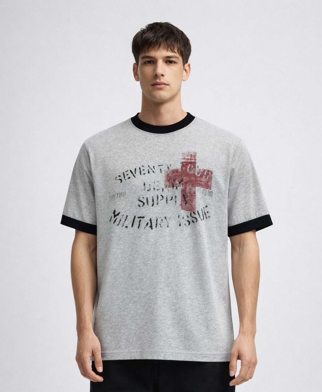 gray graphic t-shirt